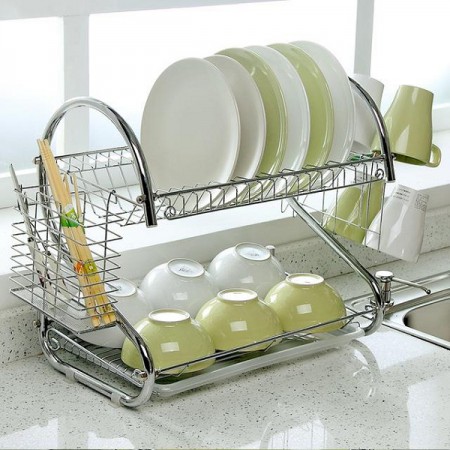 2 Layer stainless steel kitchen rack-0006