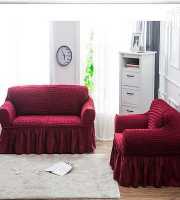 Maroon 2+1 Seat's Sofa Cover