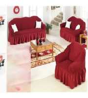 Maroon 3+2+1 Seat's Sofa Cover