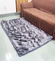 Ash Color Fur Rugs Carpets for Drawing and Living Room(58''/37")