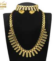 Dubai 24K Gold Plated 3Pcs Necklace Set-315