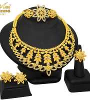 Dubai 24K Gold Plated 4Pcs Necklace Set-314