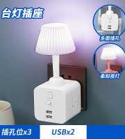 Table Lamp with Multi Plug