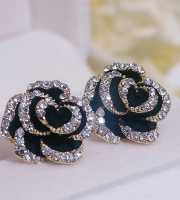 Diamond Cut Black Rose with Zircon Stone