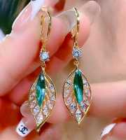 Blue Leaf Zircon Earring's