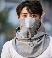 1 Pc Gray Winter Cap with Mask